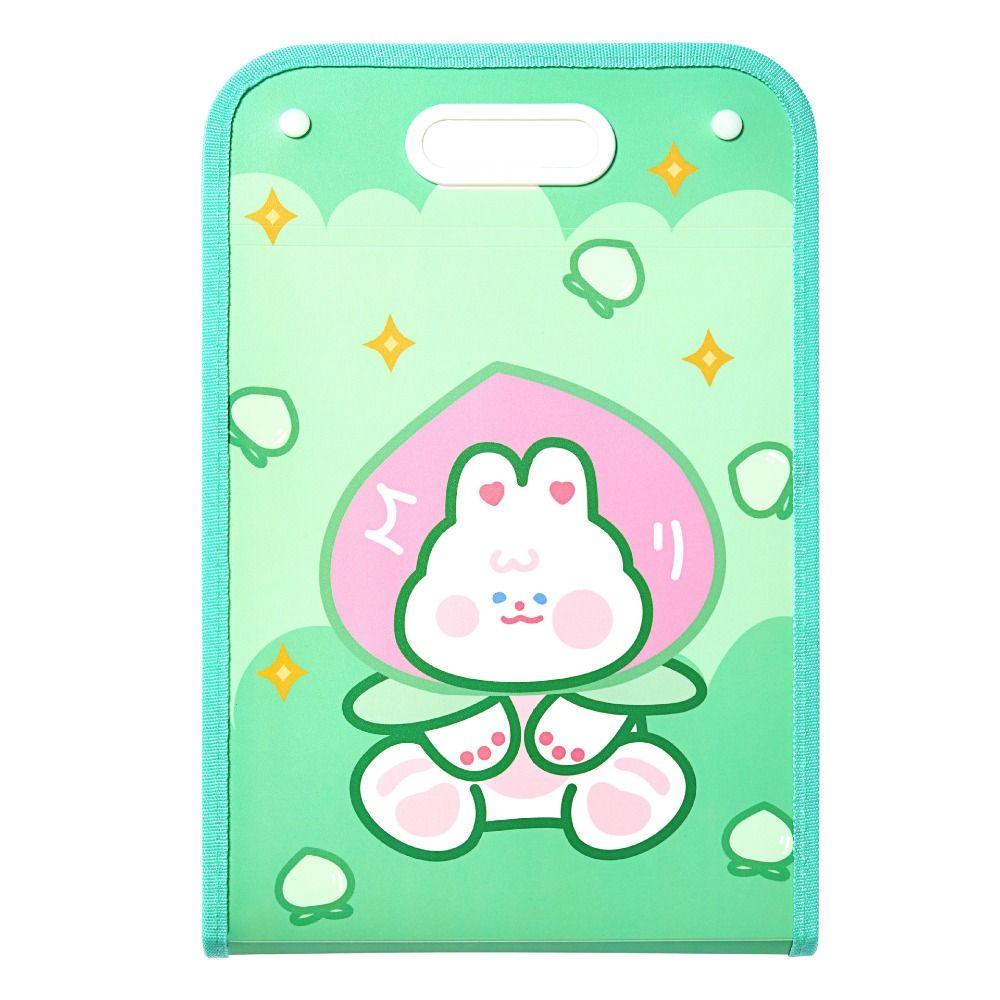 

A4 Accordian Organizer 13 Pockets Test Paper Storage Folder A4 File Folder School Supplies Peach rabbit