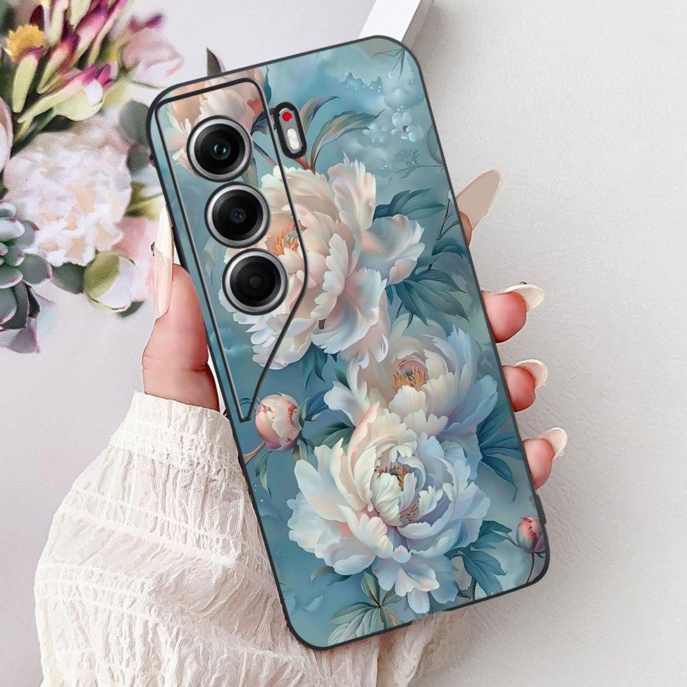 For Tecno Camon 40 Case CM5 Silicone Cute Cat Fashion Flowers Funny Painted Back Cover For Techno Camon 40 Phone Case Bumper
