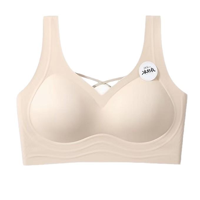 Light and breathable, sexy cross-back bra, fixed cup, small breasts gathered, sub-breasts lifted