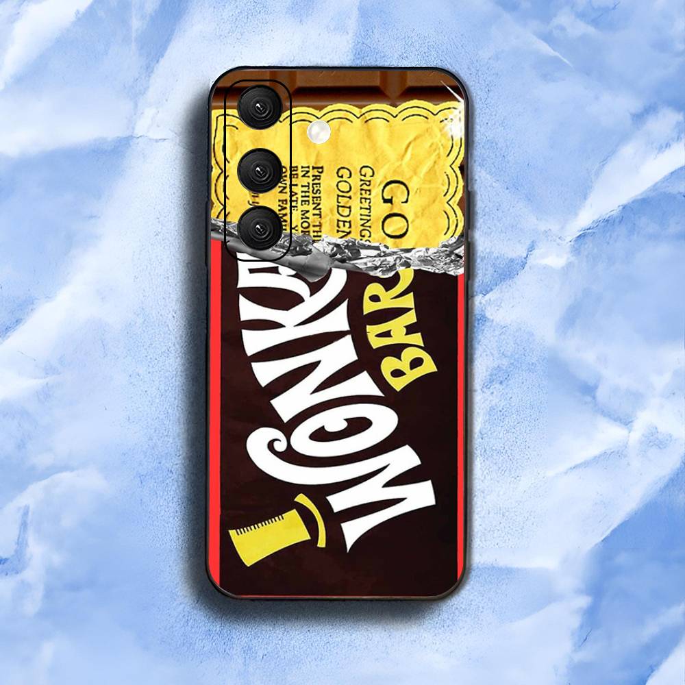 Wonka Chocolate Bar For Samsung Galaxy S23 S24 S25 Ultra S22 Plus S21 Black Soft Case Waterproof Soft Case