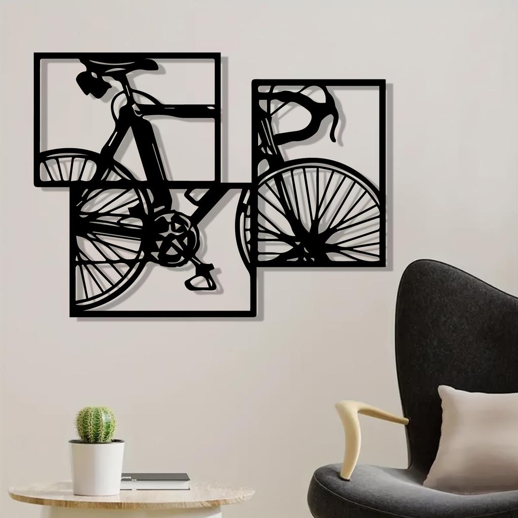 1pc Bicycle Metal Wall Art Sculpture Mural Cycling Lover Gift Indoor Outdoor Weather Resistant Decor