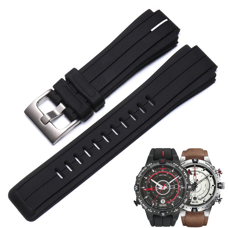 Silicone Rubber Bracelet 24*16mm Watchband for Timex Watches T2N738 T2N739 T2N720 T2N721 T49706 Watch Band Sports Silicone Strap