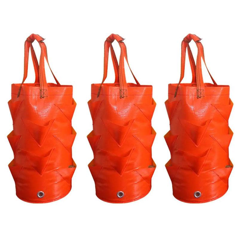 3/2/1PCS 3 Gallon Strawberry Planting Bag PE10 Mouth Flower Planter Pouch Color Hanging Fruit Plant Pot Gardening Seedling Hanging Bag