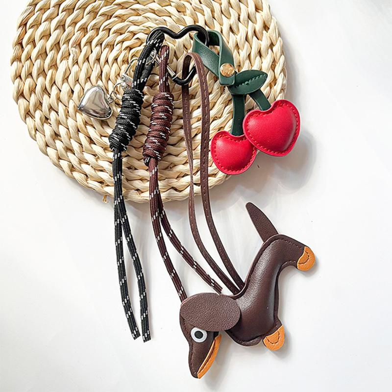 Faux Leather Cherry Mini Backpack Hanging Handbag Pendant Bag Pendant Bags Accessories KTB