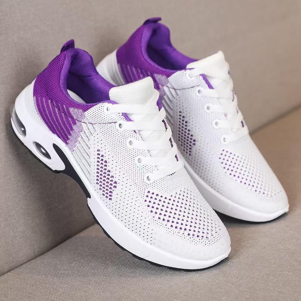 

Весенне-летние новые сетчатые дышащие спортивные туфли женские повседневные амортизирующие туфли на воздушной подушке платформа обувь для путешествий 40 фиолетовый