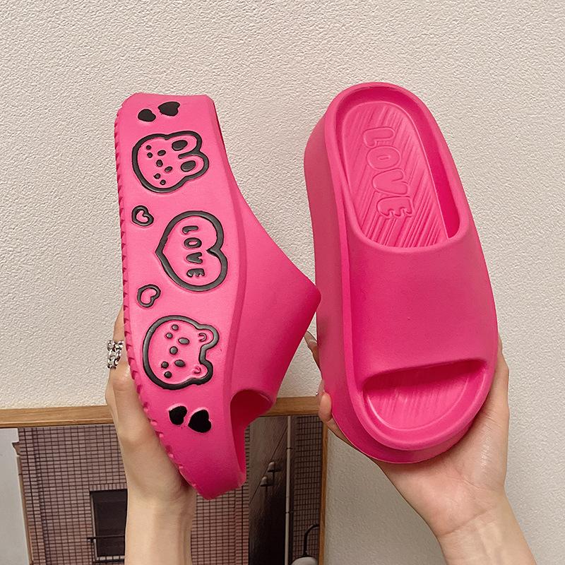EVA Thick-Soled Women's Slide SandalsCute Summer Indoor Outdoor Beach Slippers Anti-Slip Height-Increasing Comfortable "Cloud Walk" Feel