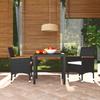 Garden Dining Set with 3 Pcs Poly Rattan Cushions