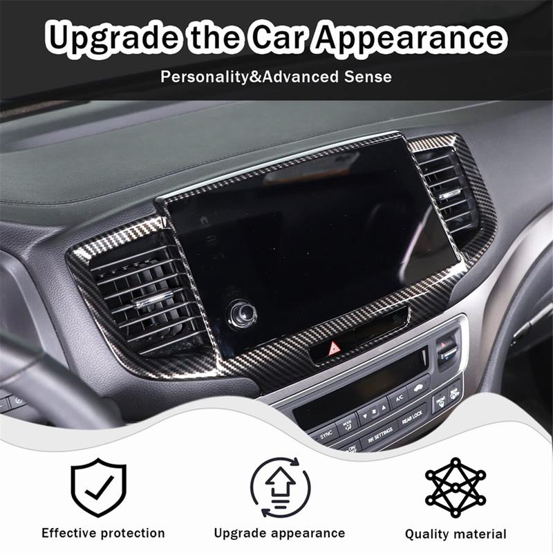 A87Q-For Honda Pilot 2016- Ridgeline 2017- Passport - Car Dashboard Navigation Panel Frame Trim Accessories
