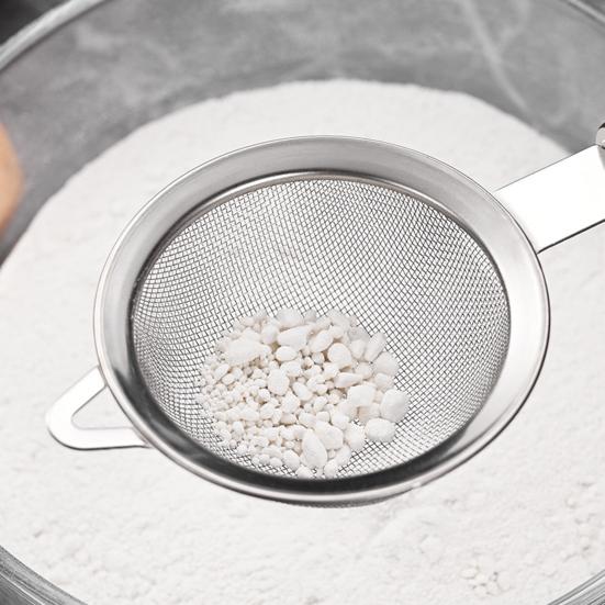 Yousheng Stainless Steel Fine Mesh Strainer Colander with Anti-Slip Handle Kitchen Flour Sieve for Tea Juice Oil Strainer Baking Ingredient