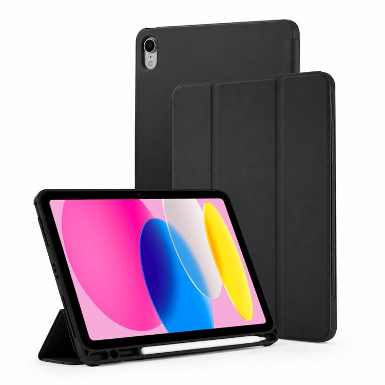 Tri-Fold Stand Soft Touch Smart Wake/Sleep Tablet Cover With Pencil Slot For iPad Mini 2024 / 2021, Anti-Drop PU Silicone Protective Case