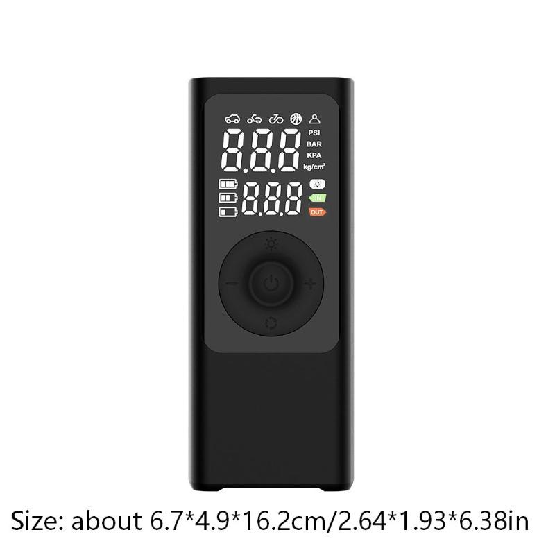Lightweight Wireless Tire Inflator with LED Light and Digital Gauge for Car and Bike Tires