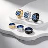 Double Color Contrast Men's Titanium Steel Carbon Fiber Ring