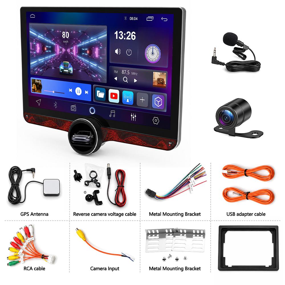 Car audio system, 10.1-inch universal model, supports CarPlay and Android Auto, Android 15, supports 5G, Wi-Fi, and Bluetooth 5.0