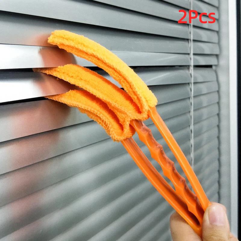 Washable Microfiber Blind Cleaner Clip Brush Detachable Handy Cleaning Tool for Window Blinds Car Vents Home Use