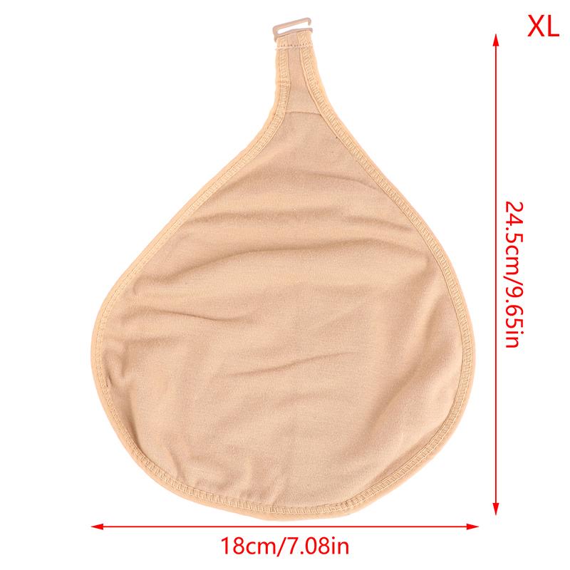 Portable Soft Breathable Cotton Breast Prosthesis Protective Pocket Hook Case For Mastectomy Fake Breast Care Bags