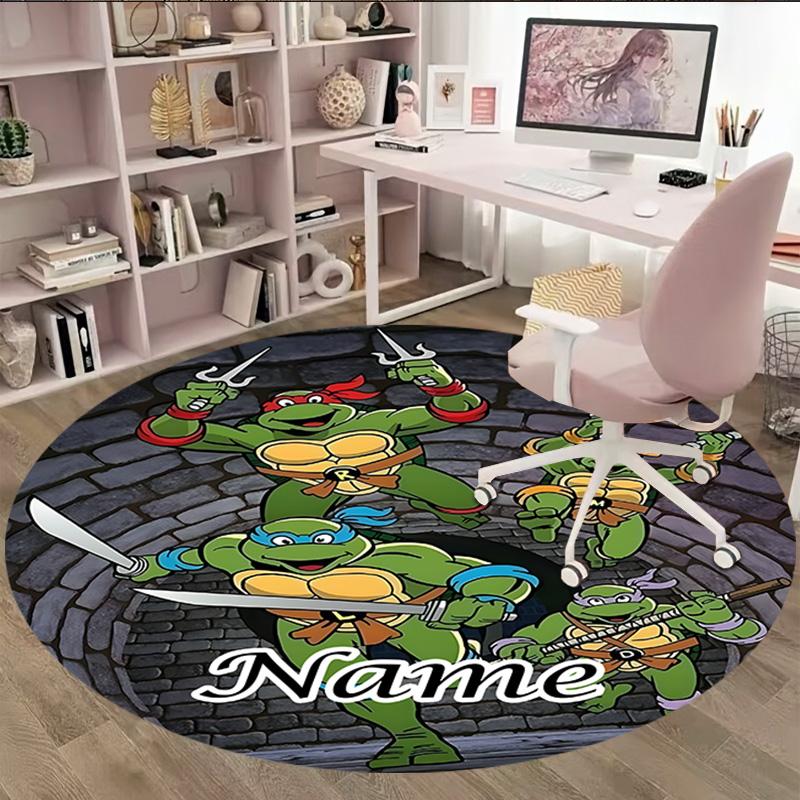 Customizable T-TMNT Round Non-Slip Carpet - Ideal for Garden, Picnic, Office, Perfect for Decoration, Suitable For All Seasons