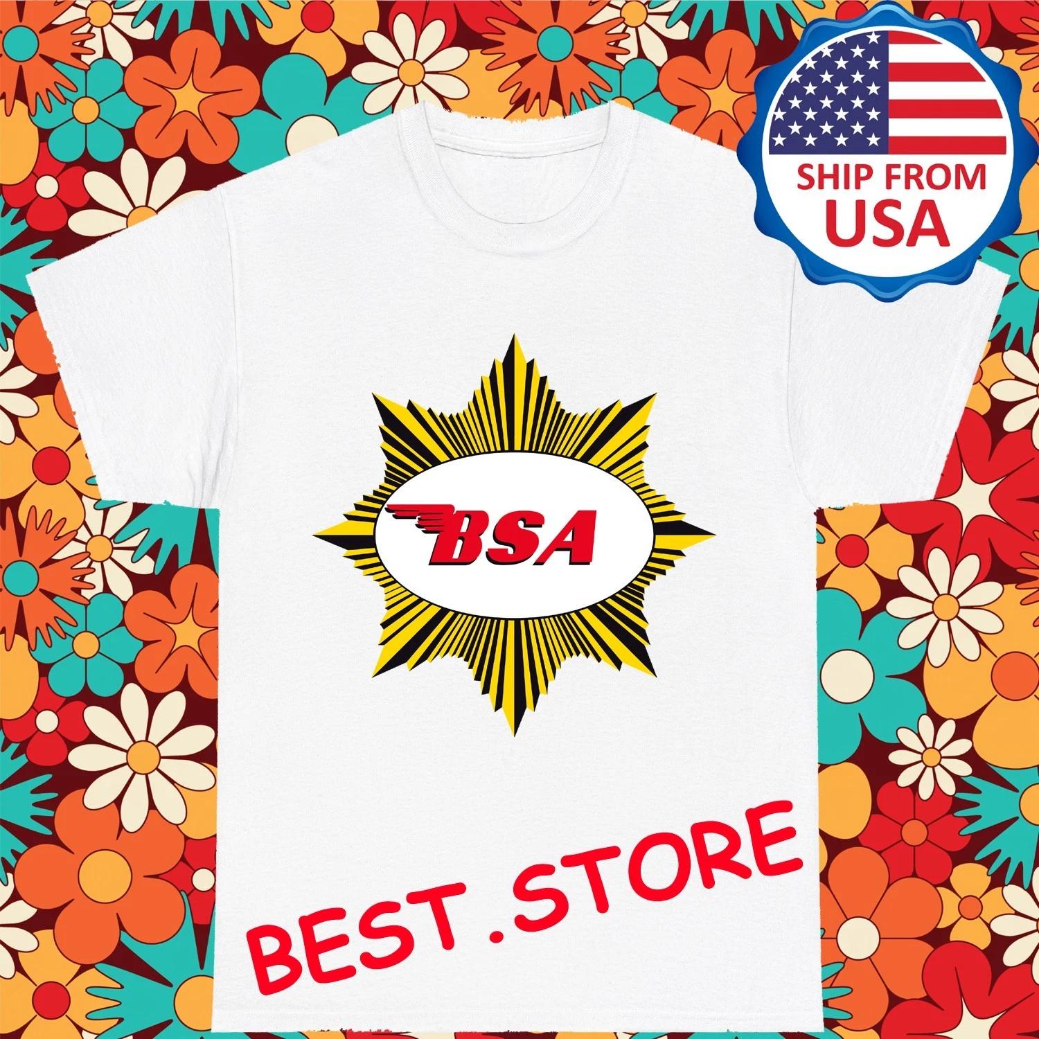BSA Retro Motorcycle Men s White Size S-5XL 3XL