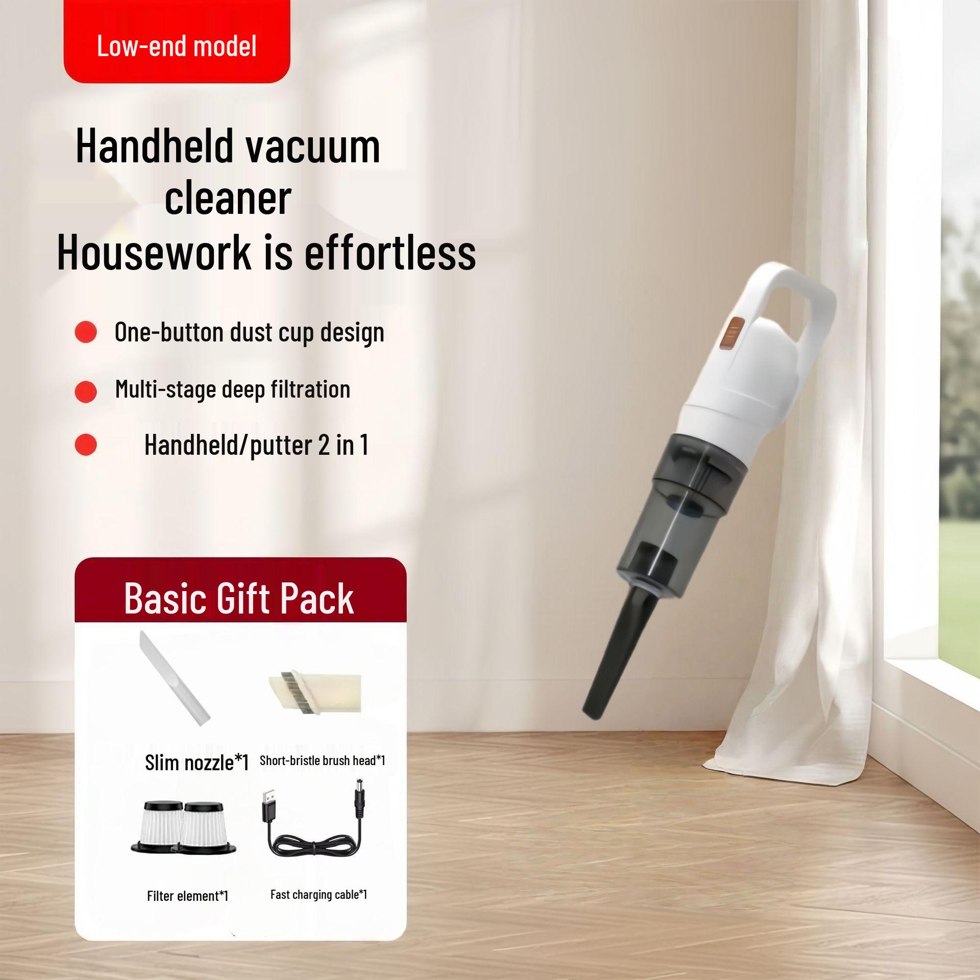 High-Power Handheld Vacuum & Mop: Strong Suction, Pet Hair & Dust Mite Removal, All-in-One Cleaning Machine Cloud White: Portable Vacuum/Pet Hair/Mite Removal