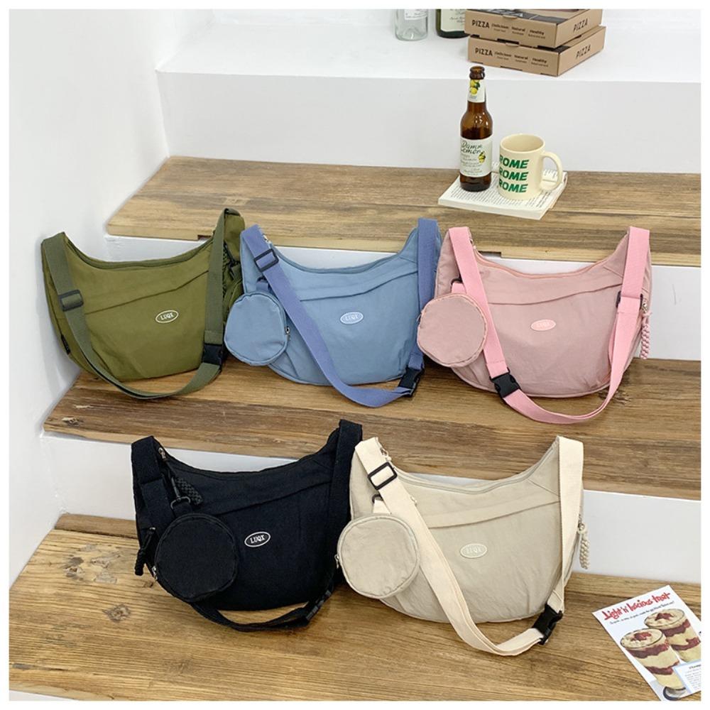 

Large Capacity Crossbody Bag Solid Color Single Shoulder Bag Fashion Mountaineering Bag Unisex синій