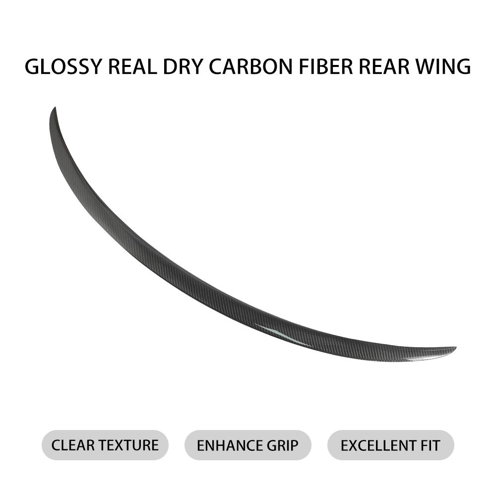 Car Real Dry Carbon Fiber Spoiler Wing Decoration For Tesla Model Y ModelY Sport -2024 Utility Exterior Tuning Accessories