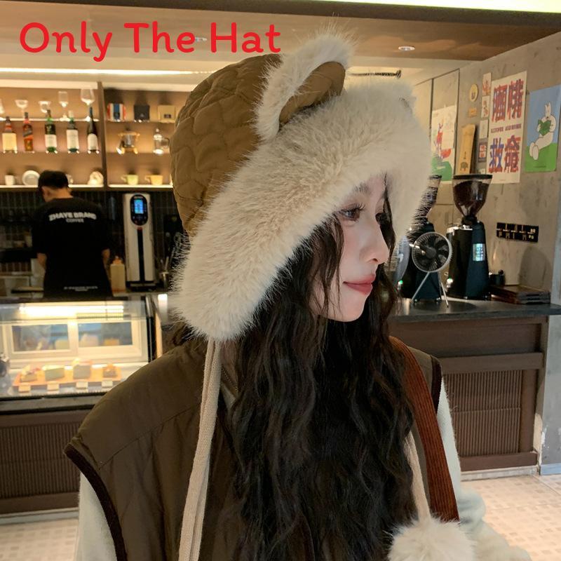 

Fashionable Winter Bear Hat With Design For Casual And Daily Wear коричневий