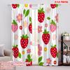 2pcs,2D Plane Printing Curtain Popular BerryBlossomPattern Versatile Polyester Fabric (without Rod) Versatile All for Living
