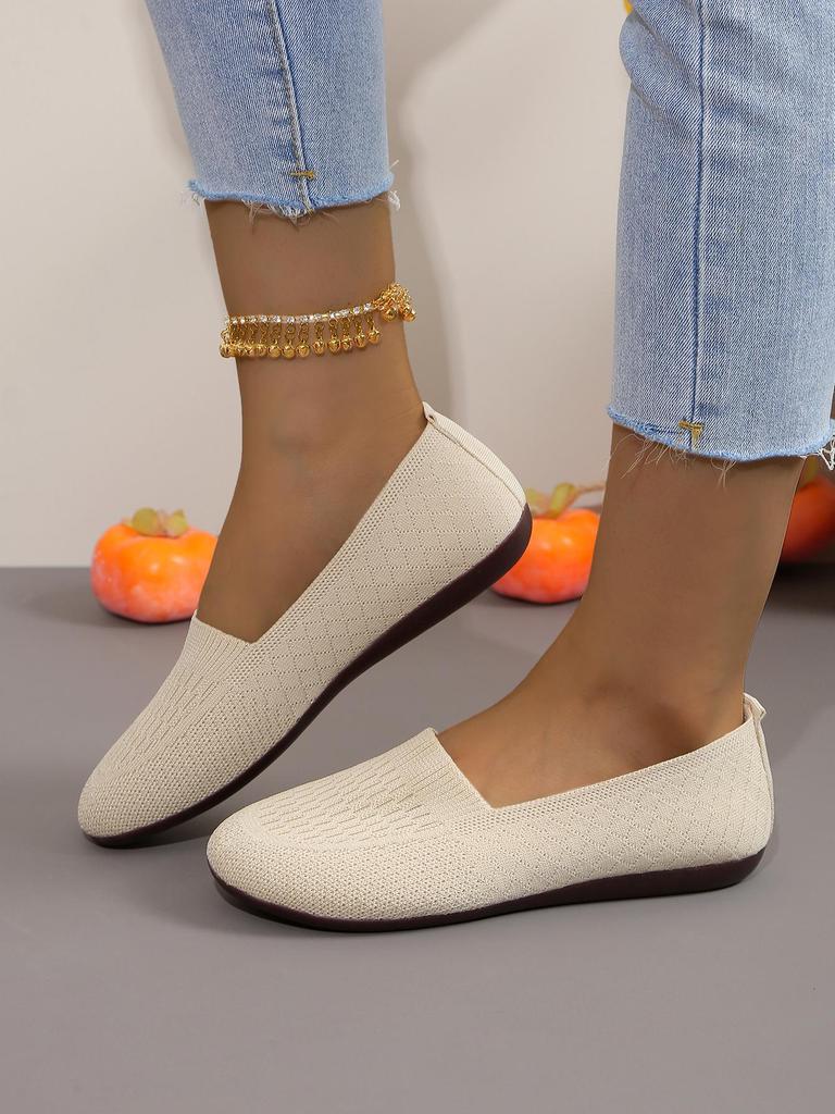 European and American Breathable Wide Toe Women's Slip-on Loafers
