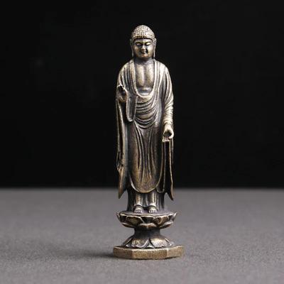Messing Lotus Buddha Figuren Buddhistische Schreine Statue Heimdekor Ornamente Kupfer Sakyamuni Buddha Skulptur Fengshui Handwerk