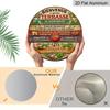 2D Flat, 1pc Round Aluminum Hanging Sign - "Bienvenue a Notre Terrasse" French Patio Rules Metal Wall Art, Tropical BBQ & Cocktail Design, Perfect