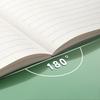 Ombre Green Thick Notebook - 112-Page Lay-Flat Design, Waterproof PU Cover & 80gsm Paper for School/Office, A5/B5 Size Options