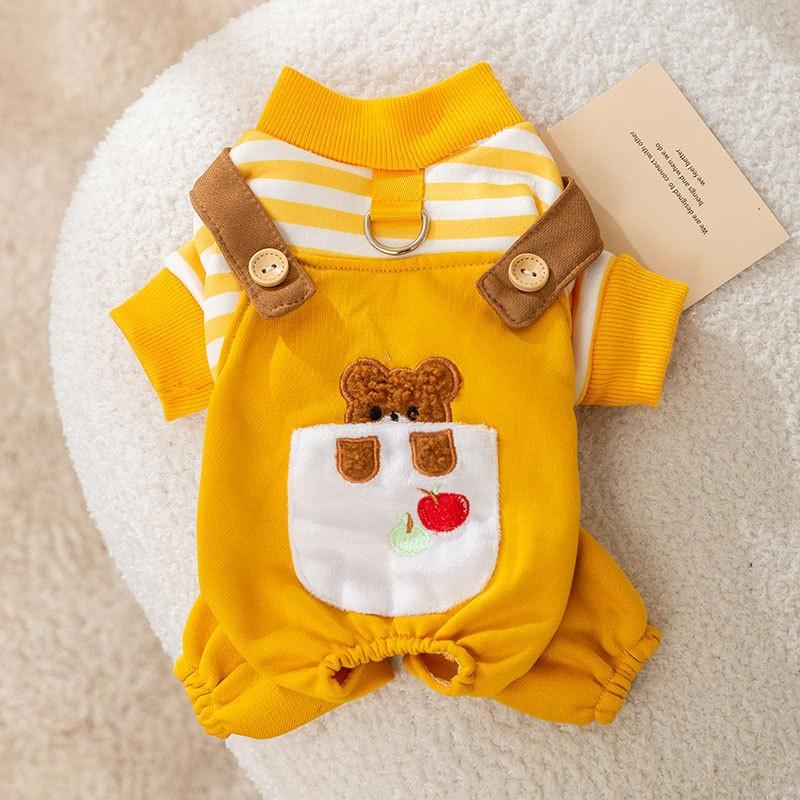 Four Seasons Four-legged Dog Clothing Denim Overalls Bigbear Teddy Small and Medium Puppy Cat Universal Pet Clothing