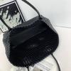 New Double-sided Woven Tote Bag Women's Genuine Leather Shoulder Handbag Large-capacity Shopping Bag Vegetable Basket Commuter Versatile