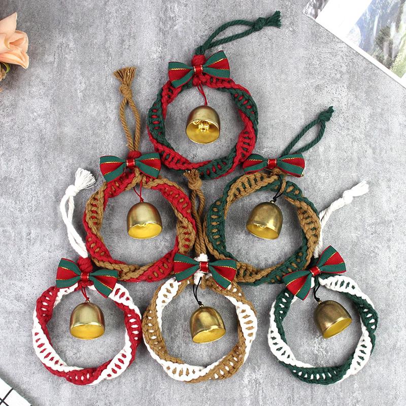 1 Set Festive Macrame Kit Xmas Party Red Green Handmade Christmas Ornament Set Walls