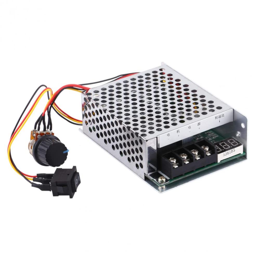 2PCS 12V 24V 36V 40A DC Motor Speed Controller Forward Reverse Adjustable Knob Switch Plus Controller Driver with Digital Display 10V-55V