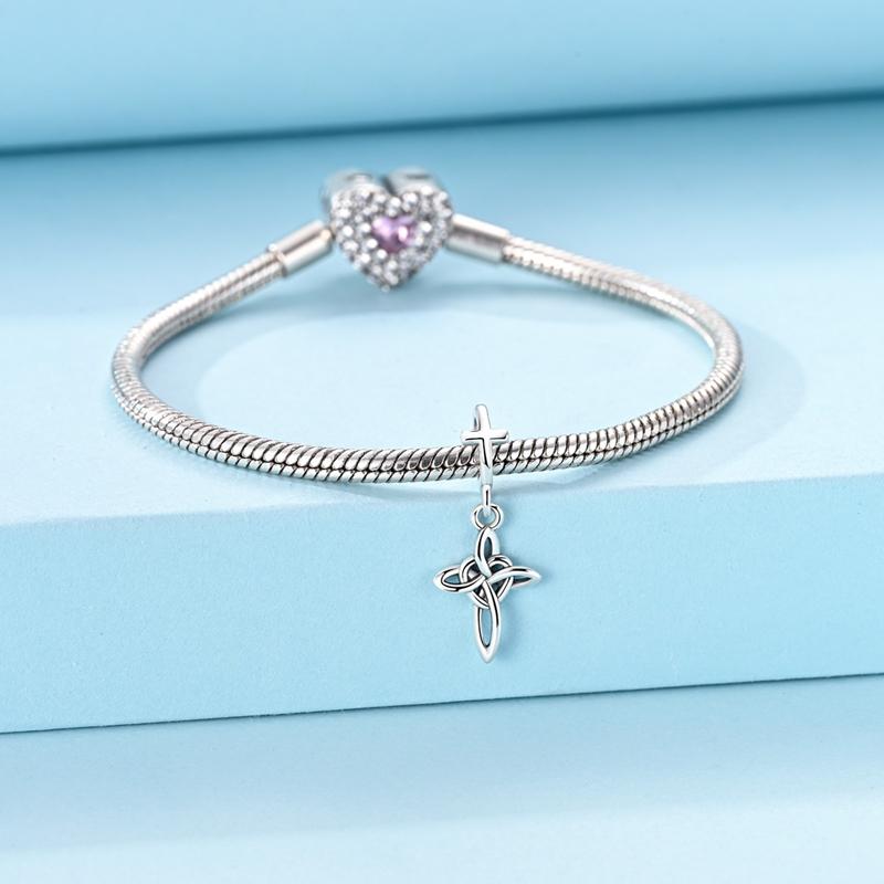 925 Sterling Silver Charms Bead Heart Shaped Celtic Knot Dangle Fit Original Bracelet DIY Women Jewelry GiftGood Product