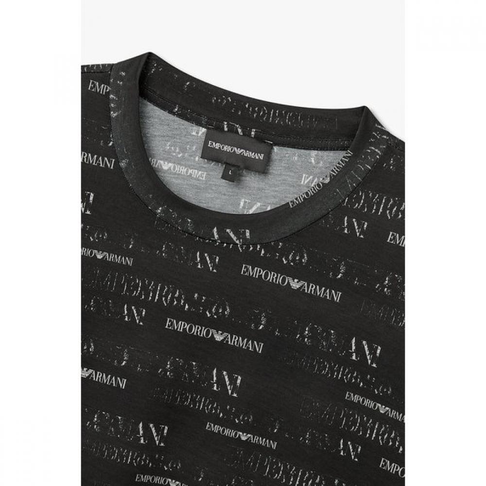Emporio Armani Men S All Over Logo PaTTern PrinT T ShirT A516326004
