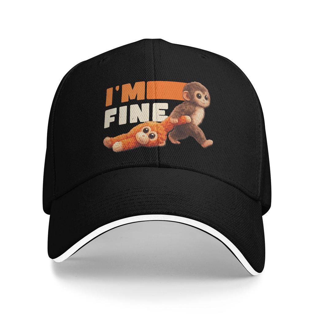Cute Baby Monkey Punch Sad Little Punch Big Love Baseball Cap Retro Trucker Hat Summer Unisex Unisex Running Hippie Baseball Caps