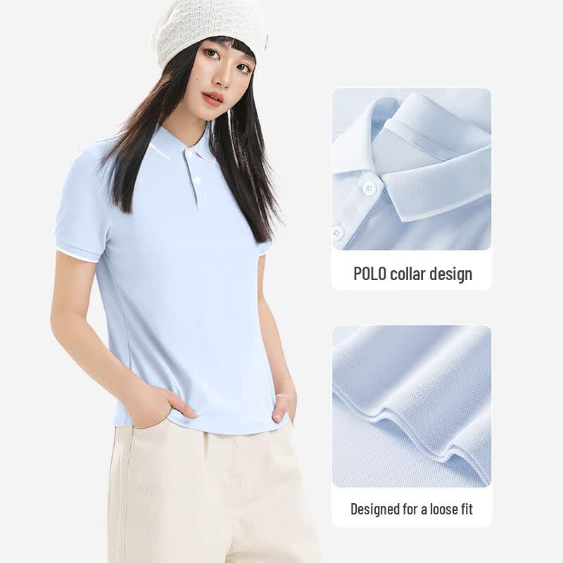 MINISO Women's Anti-bacterial Thin Lapel Polo T-Shirt