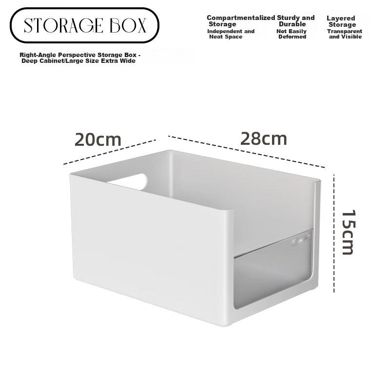 Cabinet Storage Box, Snack And Miscellaneous Item Organizer, Household Kitchen Organizer, Desktop Right-Angled Storage Container, Large And Widened