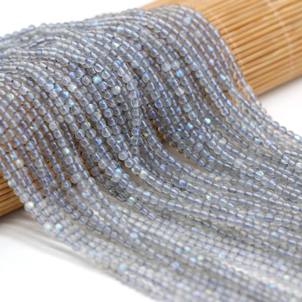 Přírodní kámen Labradoritové korálky 2/3/4/mm Kulaté hladké korálky Pro výrobu šperků Náušnice Náramek Náhrdelník Příslušenství