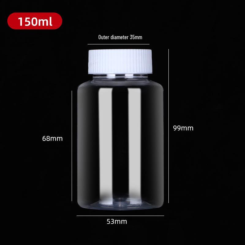 Clear Wide-Mouth PET Plastic Bottles, 50ml & 100ml - Dispensing/Capsule Bottles for Medicine.