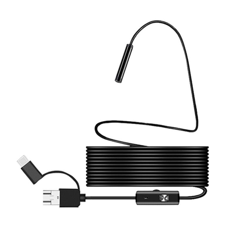 

7.0MM TYPE-C эндоскоп камера IP67 водонепроницаемый 6 светодиодов регулируемый USB Android гибкие инспекционные бороскоп камеры для телефона ПК 1.5m