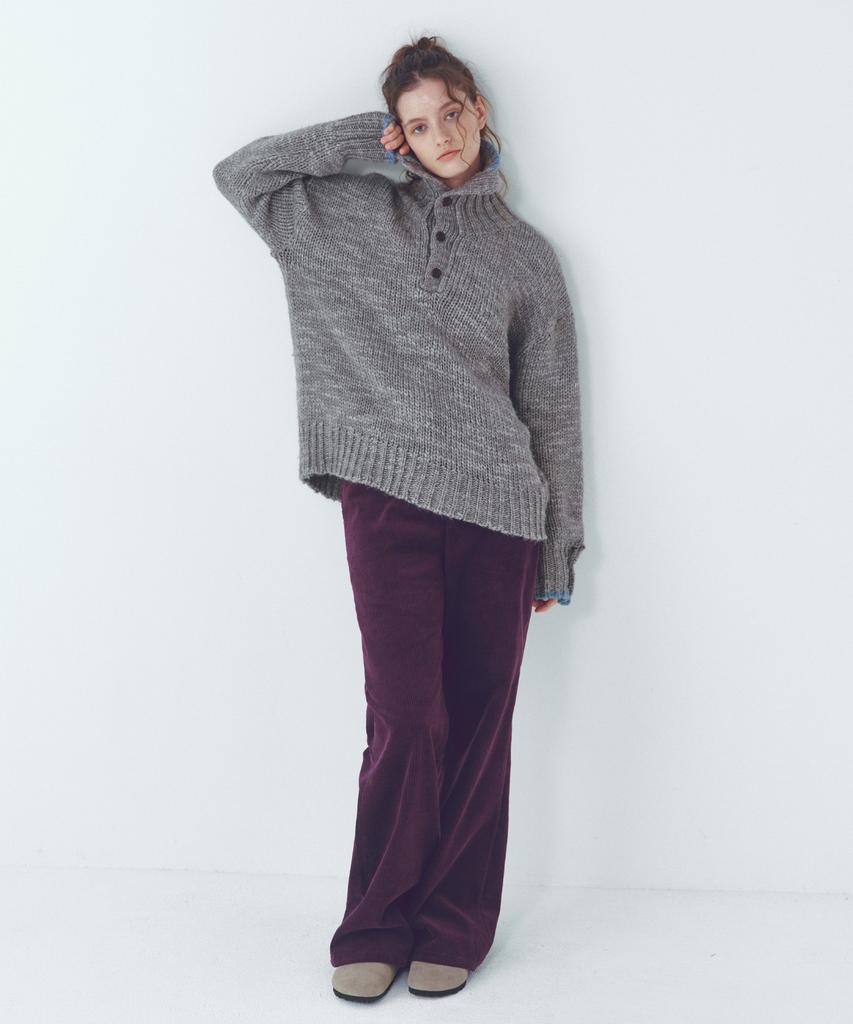 CITTA Wool High-Neck Heavy Knit_Ctk254(Grey)
