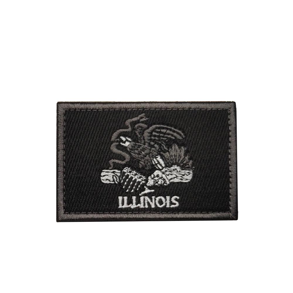 Geborduurde Klittenband Patches: Staatsvlaggen van NY, IL, TN & OH