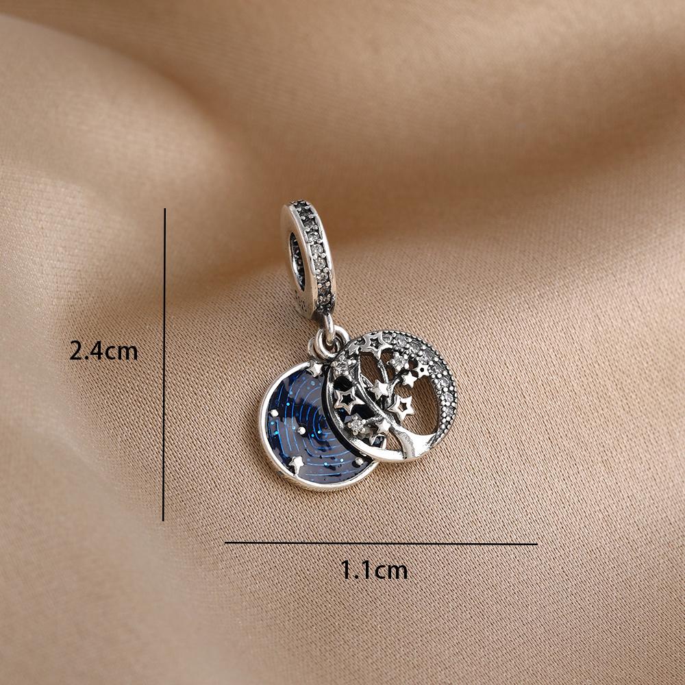Blue 925 Silver Dolphin Octopus Turtle Swallow Pendant Bead, Suitable for European Bracelet DIY Women's Jewelry Accessories