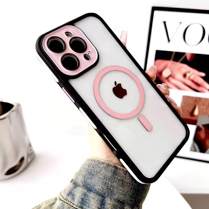 Luxury Transparent Hard Case For iPhone17 Air 16 15 14 13 12 11 Pro Max Plus Magsafe Wireless Charge Camera Lens Cover