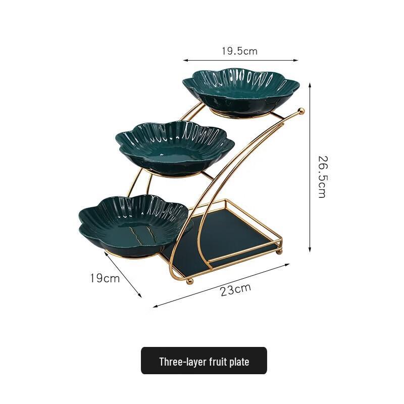

Petal Ceramic Three-Tier Fruit Plate