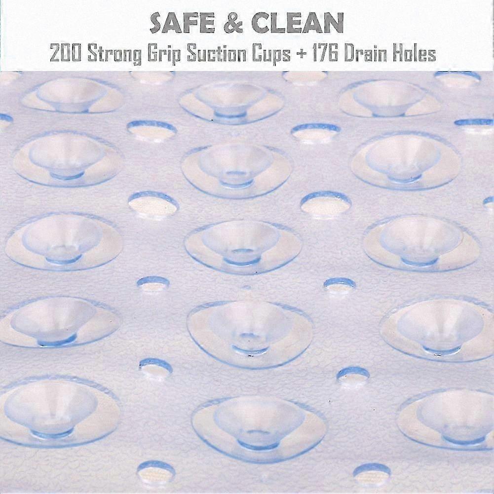 Extra Long Non-Slip Bath Mat with 200 Suction Cups, 40.5 X 101cm, Transparent Clear Shower Mat for Bathtub Safety