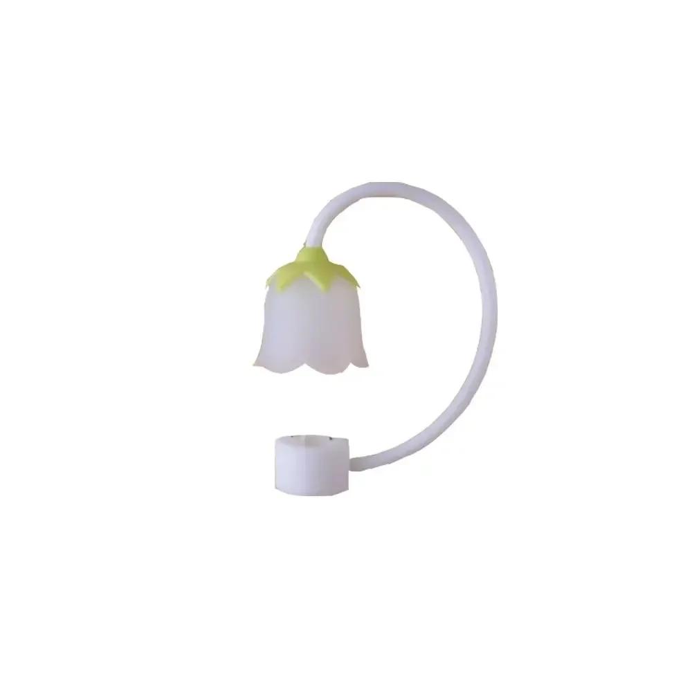 Silicone Straw Cover Cap Dust-Proof Bell Flower Straw Topper for Stanley Yeti Tumbler Cup Straws Accessories