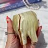 1pc Natural Green Calcite Elephant Shape Candle Holder Afghan Stone Sphere Stand for Home and Office Decoration Holiday Gift